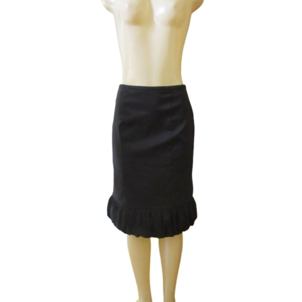 Vintage Donna Ricco Black Skirt w Ruffle Hem in Size 10